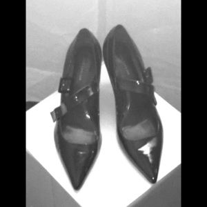 Black patent leather shoes